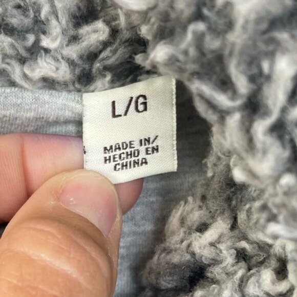 Weatherproof Vintage Women Frosty Tipped Sherpa Pullover Charcoal Half-Zip Large - Picture 5 of 10